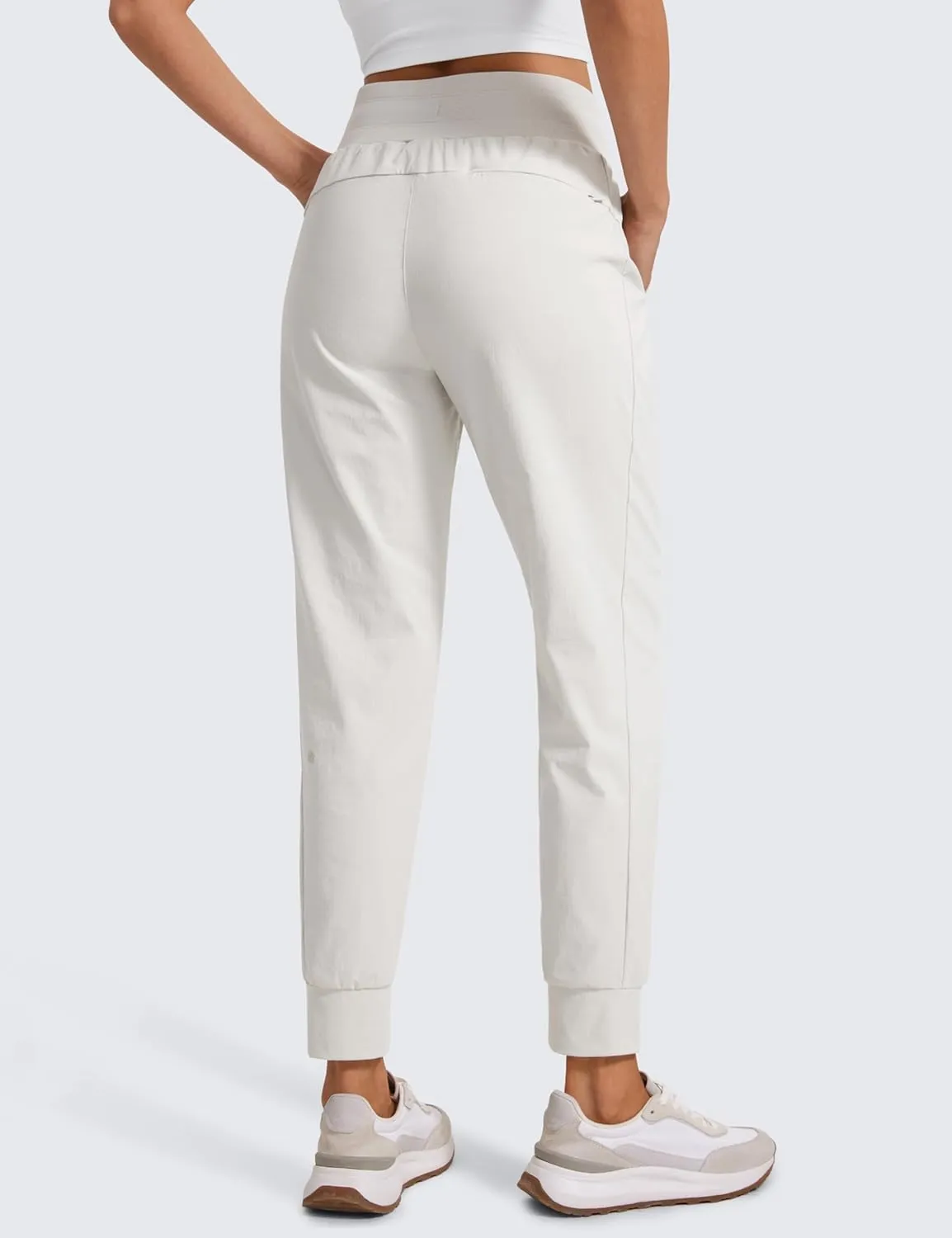 CRZ YOGA Athletic High Waisted Joggers for Women 27.5" - Lightweight Workout Travel Casual Outdoor Hiking Pants with Pockets