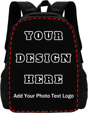 Custom Backpack for Boy Girl, Custom Personalized Text Image Backpack, Customize Laptop Backpack for Men Women, Custom 17In Casual Travel Backpack