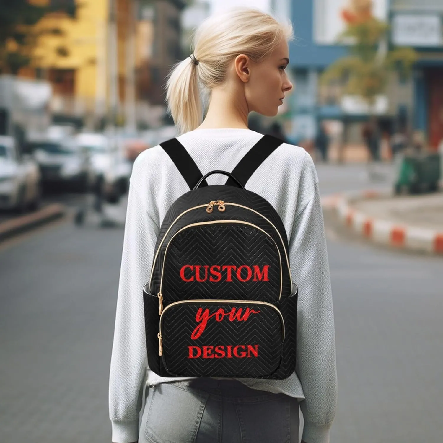 Custom Backpack for Women Light Weight Small Backpack Purses Daily Backpack for Travel Lightweight Daypack for Work Daily Party (Medium Pattren 1)