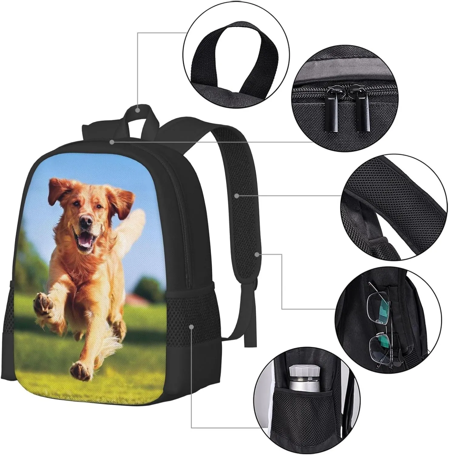 Custom Backpack, Personalized Backpack with Photo Text Name, Customized Large Capacity Casual Cute Backpack for Work Hiking Camping Travel, Style 1