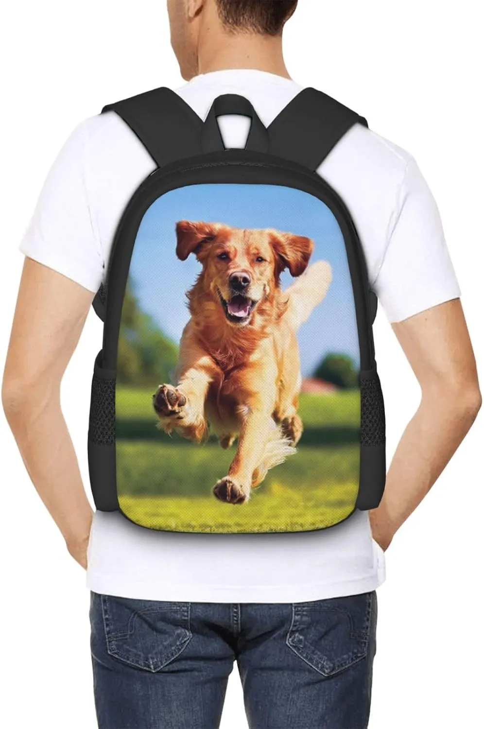 Custom Backpack, Personalized Backpack with Photo Text Name, Customized Large Capacity Casual Cute Backpack for Work Hiking Camping Travel, Style 1