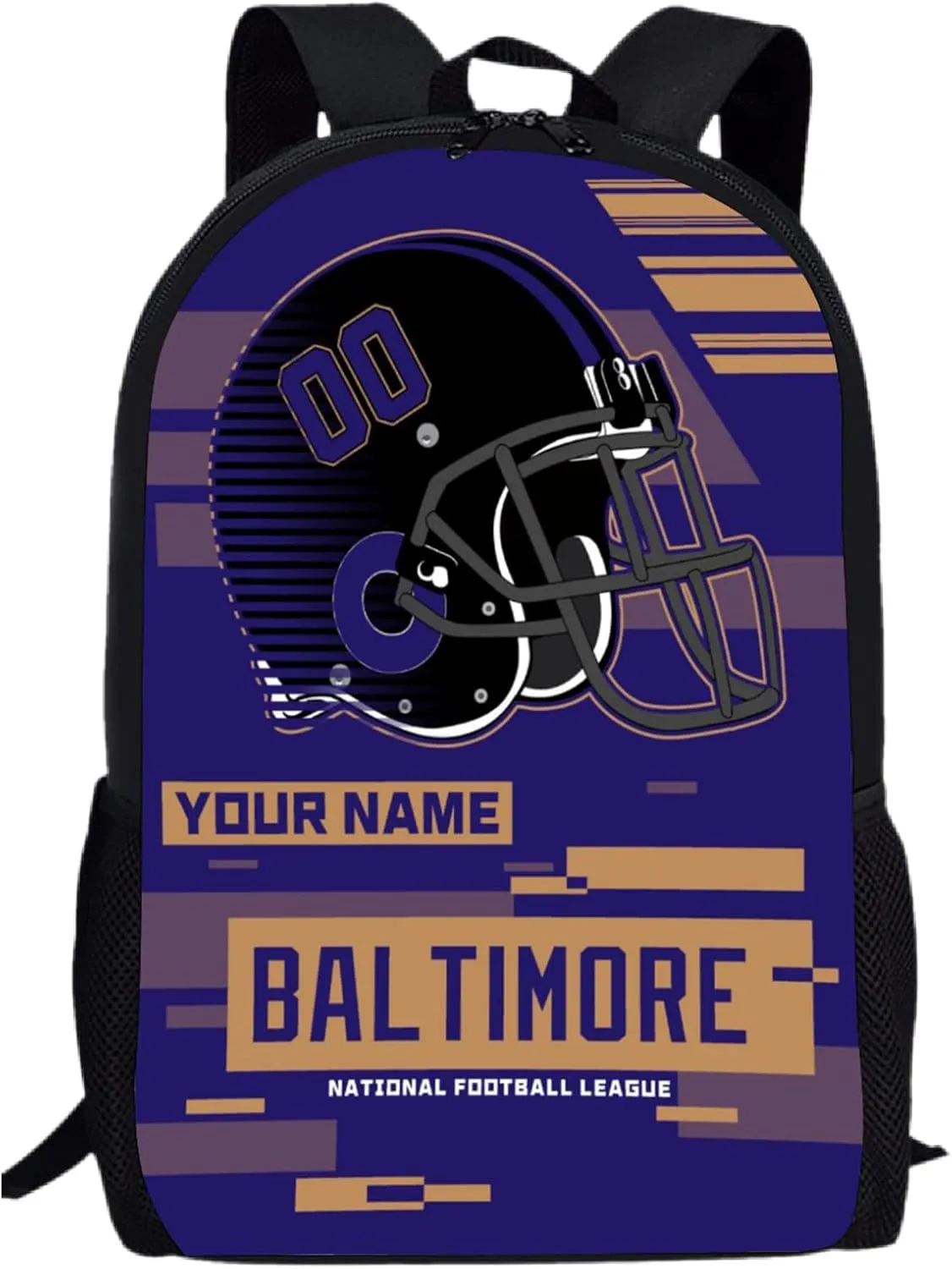 Custom Baltimore Backpack Personalized Name Number 17 Inch Laptop Shoulder Bag Fan Gift for Boy Girl Men Women