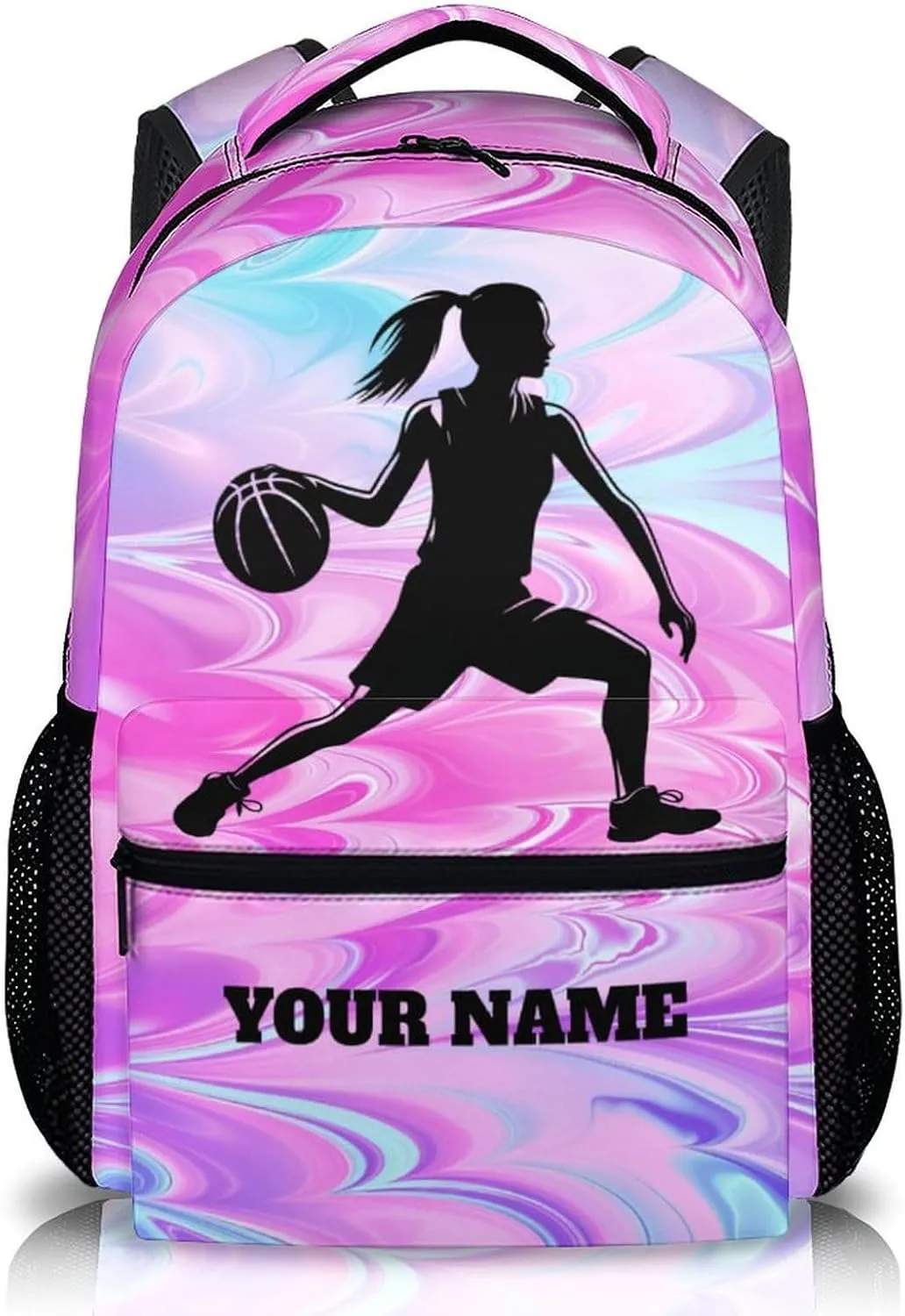 Custom Basketball Backpack for Student, Printed Bookbag with Name for Kindergarten Students, Kids Back to School Gift, Fashion Customized Casual Book Bag for Boys Girls