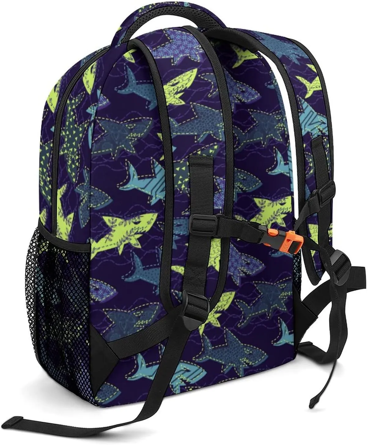 Custom Cartoon Shark Backpack Personalized Name Text Backpack Daypacks Customized BookBags School Bag for Student Boys Girls