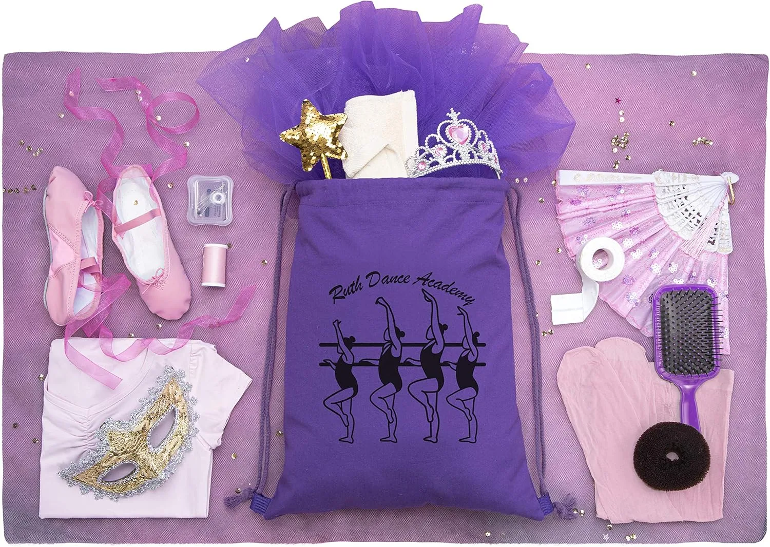 Custom Cotton Dance Bag | Personalized Ballerinas Barre Bag | Dance Cinch Bag