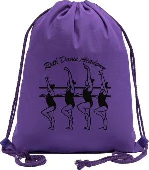 Custom Cotton Dance Bag | Personalized Ballerinas Barre Bag | Dance Cinch Bag