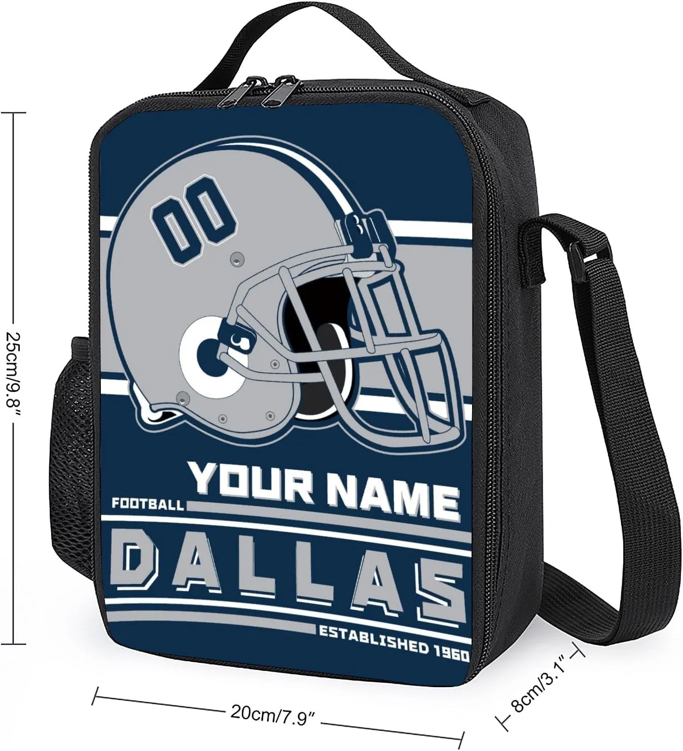 Custom Dallas Backpack Personalized Name Number Large Capacity Laptop Bag for School Men Women Fan Gift (17 Inch)