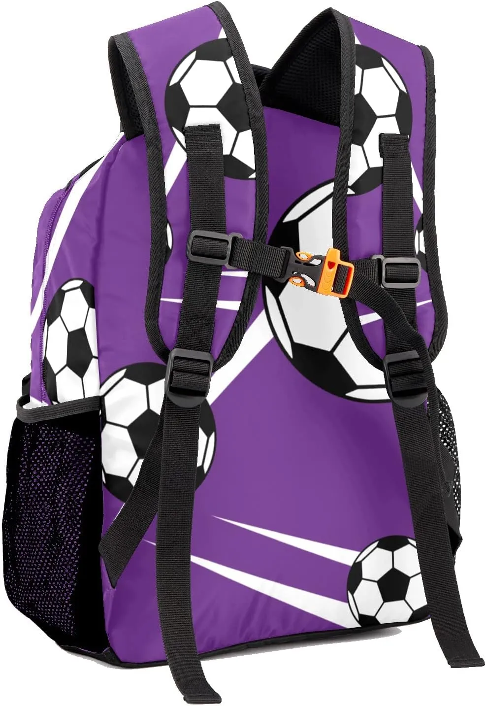 Custom Kid Backpack, Sport Soccer Player Number Team Name Purple Personalized School Bookbag with Your Own Name, Customization Casual Bookbags for Student Girls Boys
