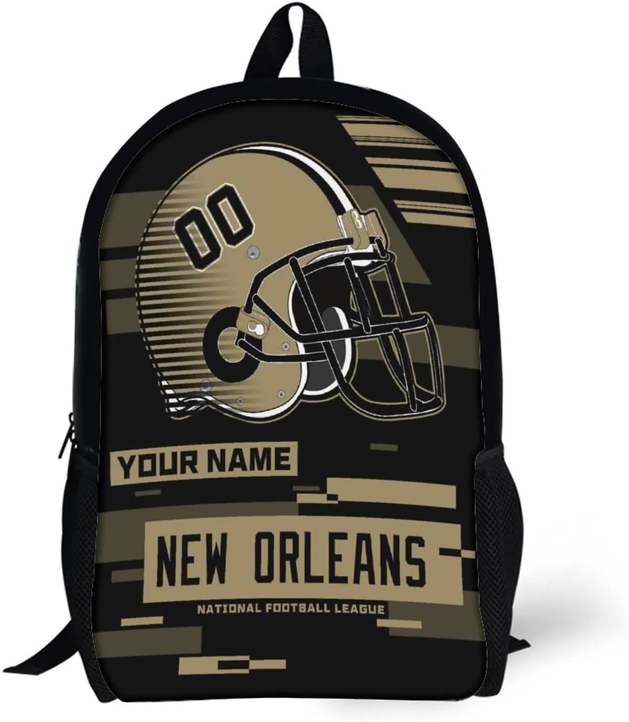 Custom New Orleans Backpack Personalized Name Number 17 Inch Laptop Shoulder Bag Fan Gift for Boy Girl Men Women