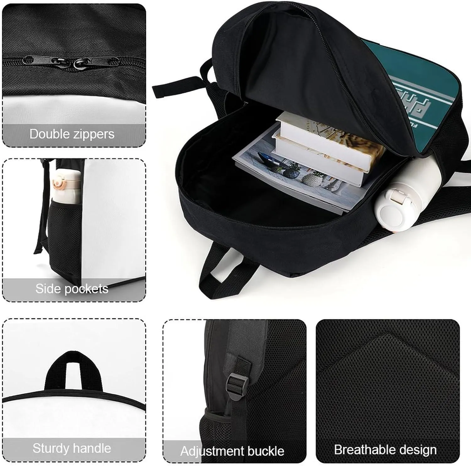 Custom Philadelphia Backpack Personalized Name Number Large Capacity Laptop Bag for School Men Women Fan Gift (17 Inch)