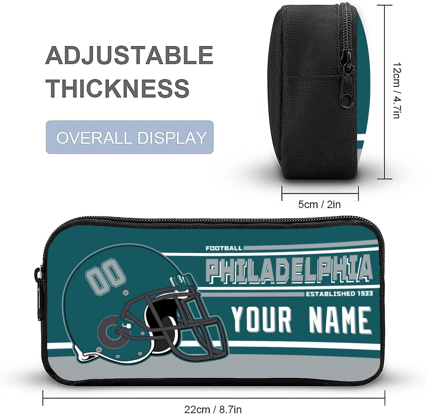 Custom Philadelphia Backpack Personalized Name Number Large Capacity Laptop Bag for School Men Women Fan Gift (17 Inch)
