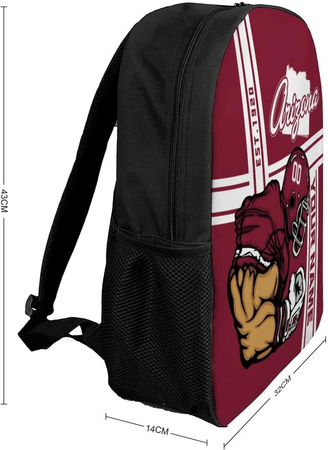Custom Shoulder Arizona Backpack Personalized Any Name Number 17 Inch Large Capacity Laptop Bag Bookbag Gifts for Men Women