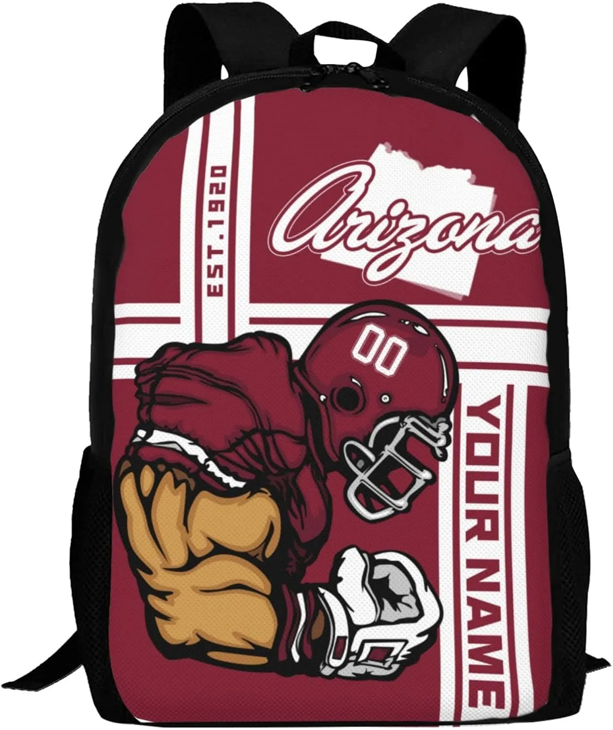 Custom Shoulder Arizona Backpack Personalized Any Name Number 17 Inch Large Capacity Laptop Bag Bookbag Gifts for Men Women