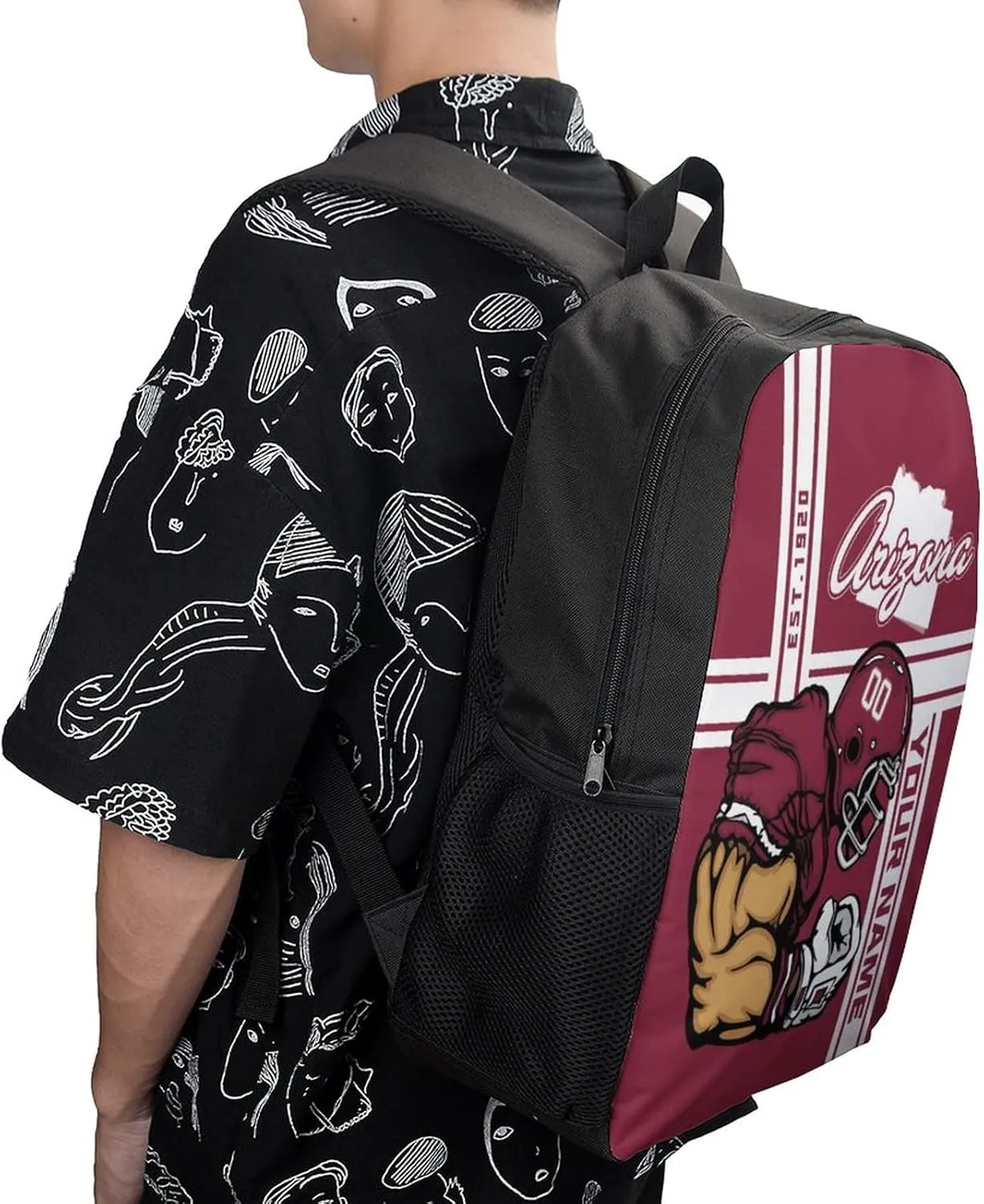 Custom Shoulder Arizona Backpack Personalized Any Name Number 17 Inch Large Capacity Laptop Bag Bookbag Gifts for Men Women