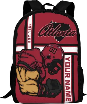 Custom Shoulder Atlanta Backpack Personalized Any Name Number 17 Inch Large Capacity Laptop Bag Bookbag Gifts for Men Women