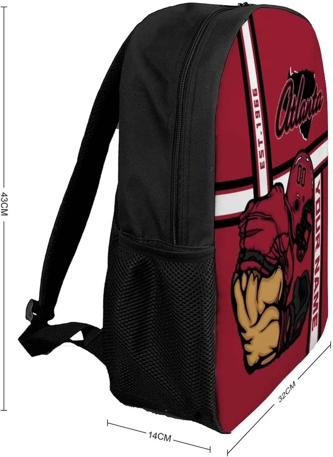 Custom Shoulder Atlanta Backpack Personalized Any Name Number 17 Inch Large Capacity Laptop Bag Bookbag Gifts for Men Women