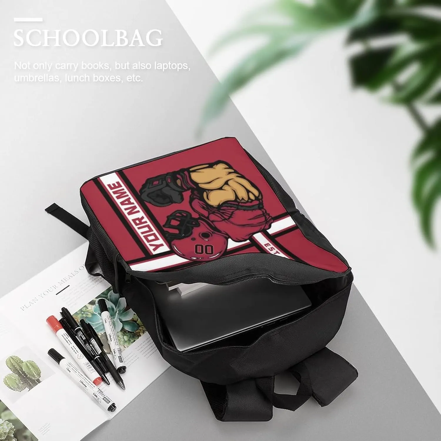 Custom Shoulder Atlanta Backpack Personalized Any Name Number 17 Inch Large Capacity Laptop Bag Bookbag Gifts for Men Women