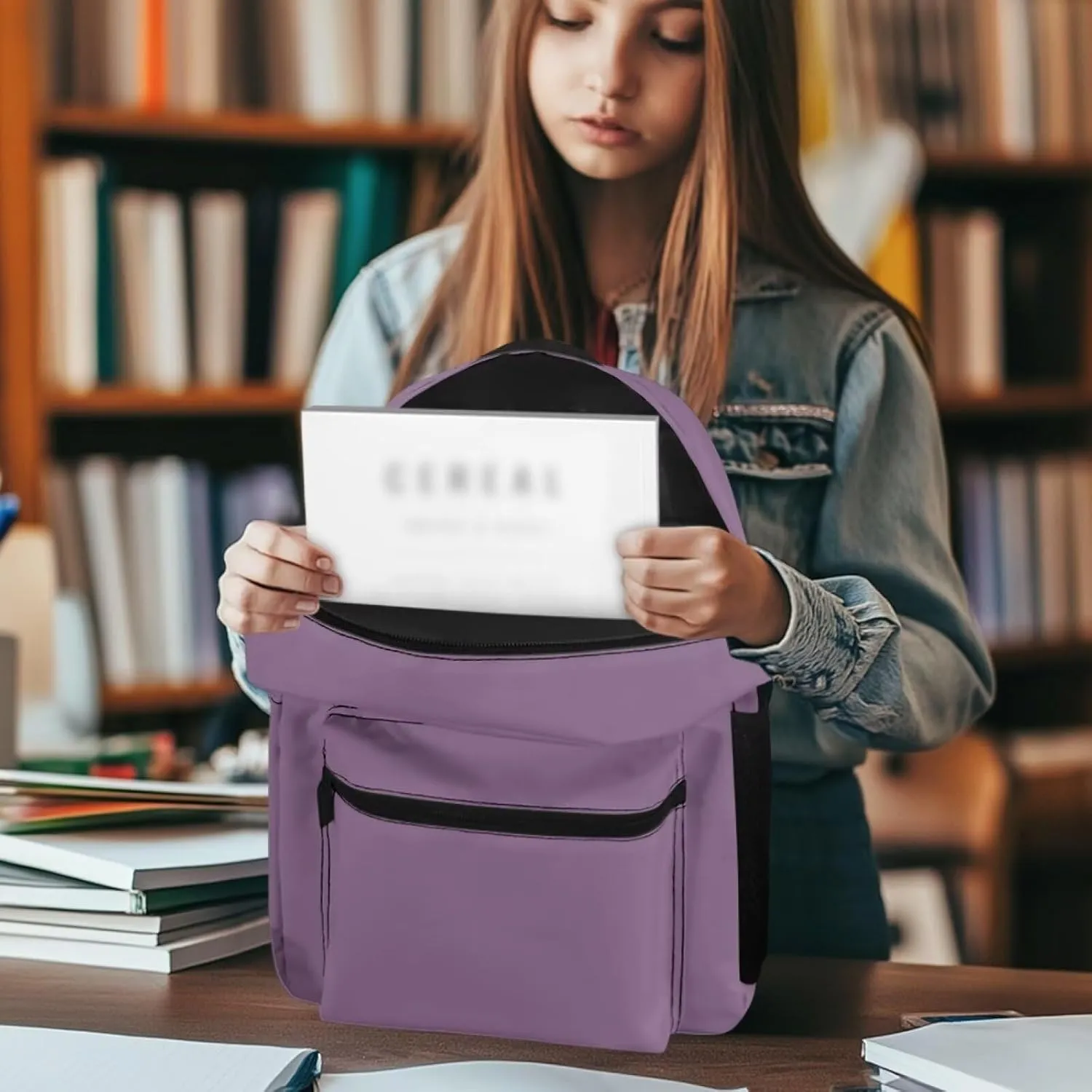 Customized All Over Print Backpack for Women & Men - 17 In Lightweight Laptop Backpack, Water Resistant College School Bookbag with Side Pockets, Trendy Travel Rucksack (Grape Purple)