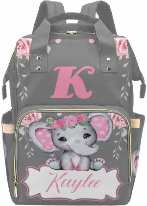 Customized Name Diaper Bag for New Mom, Personalized Multifunction Waterproof Nappy Bag Mommy Daypack for Travel Outside Use 317-9