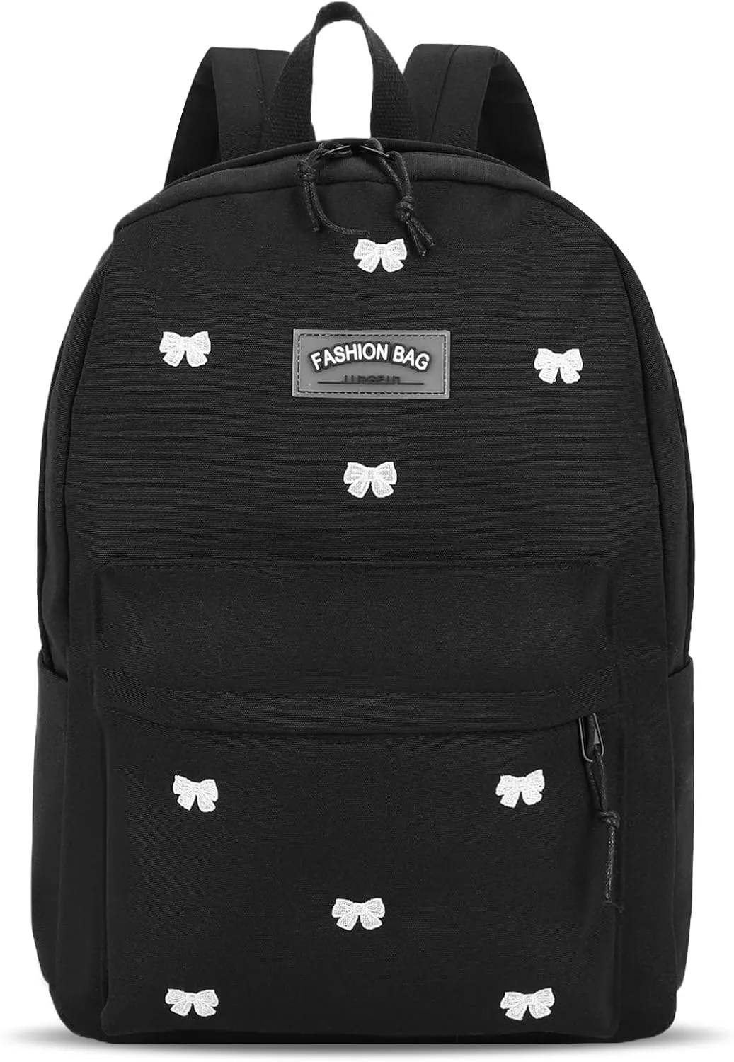 Cute Bow Backpack Aesthetic Canvas Backpack College Laptop Bag for Women Fashion Travel Daypack