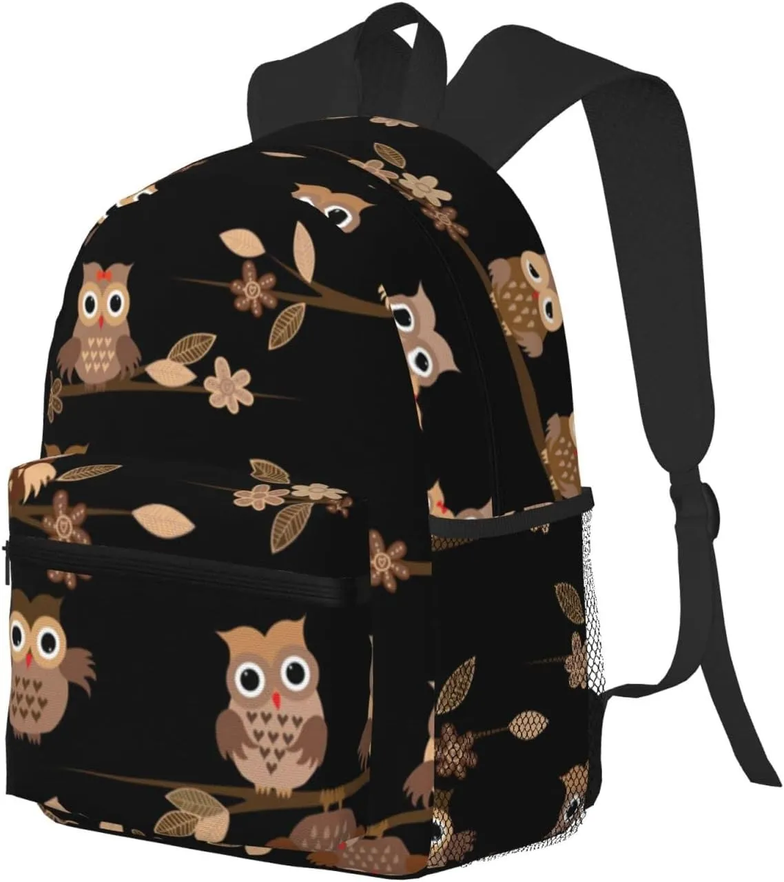 Cute Brown Cartoon Owls Print Multipurpose Casual Bag With Fashionable Travel,Work Outdoor Activities Backpack