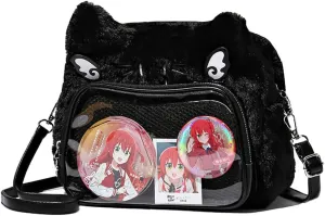 Cute Cat Ita Bag Pin Display Backpack Kawaii Furry Ita Bag Crossbody Y2k Aesthetic Shoulder Purse(Pins NOT Included)