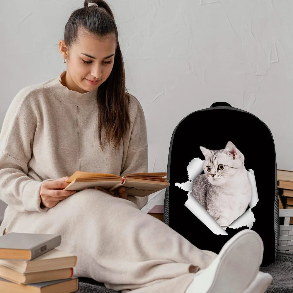 Cute Maltese Poodle Dog Backpack Daypack Lovely Dog Print Bookbag Laptop Bag For Work Travel Hiking 17 Inch Black Lightweight
