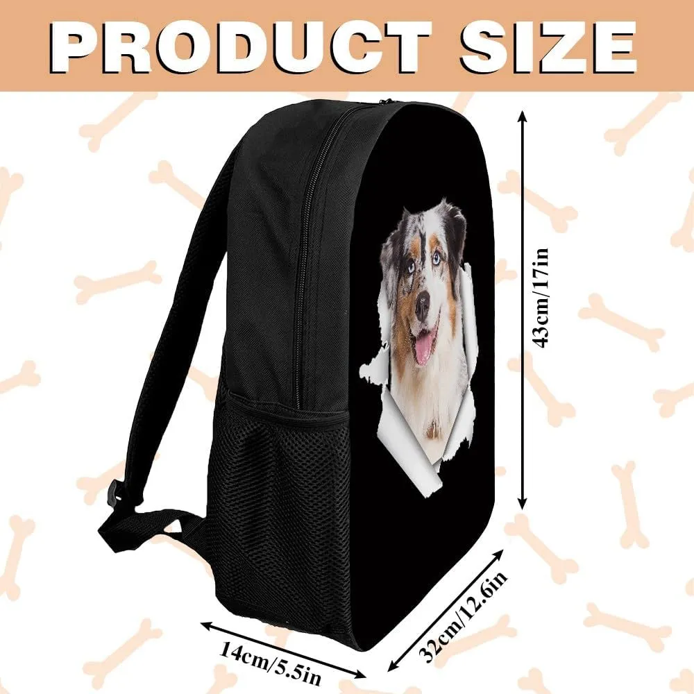 Cute Maltese Poodle Dog Backpack Daypack Lovely Dog Print Bookbag Laptop Bag For Work Travel Hiking 17 Inch Black Lightweight