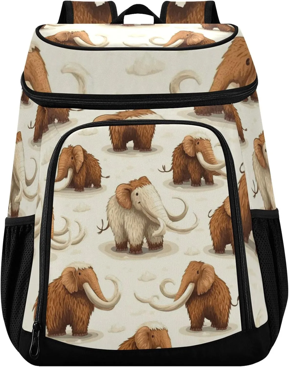 Cute Mammoths Cartoon Cooler Backpack 36 Cans Insulated Backpack Large Capacity Travel Picnic Beach Camping Thermal Bag for Men Women