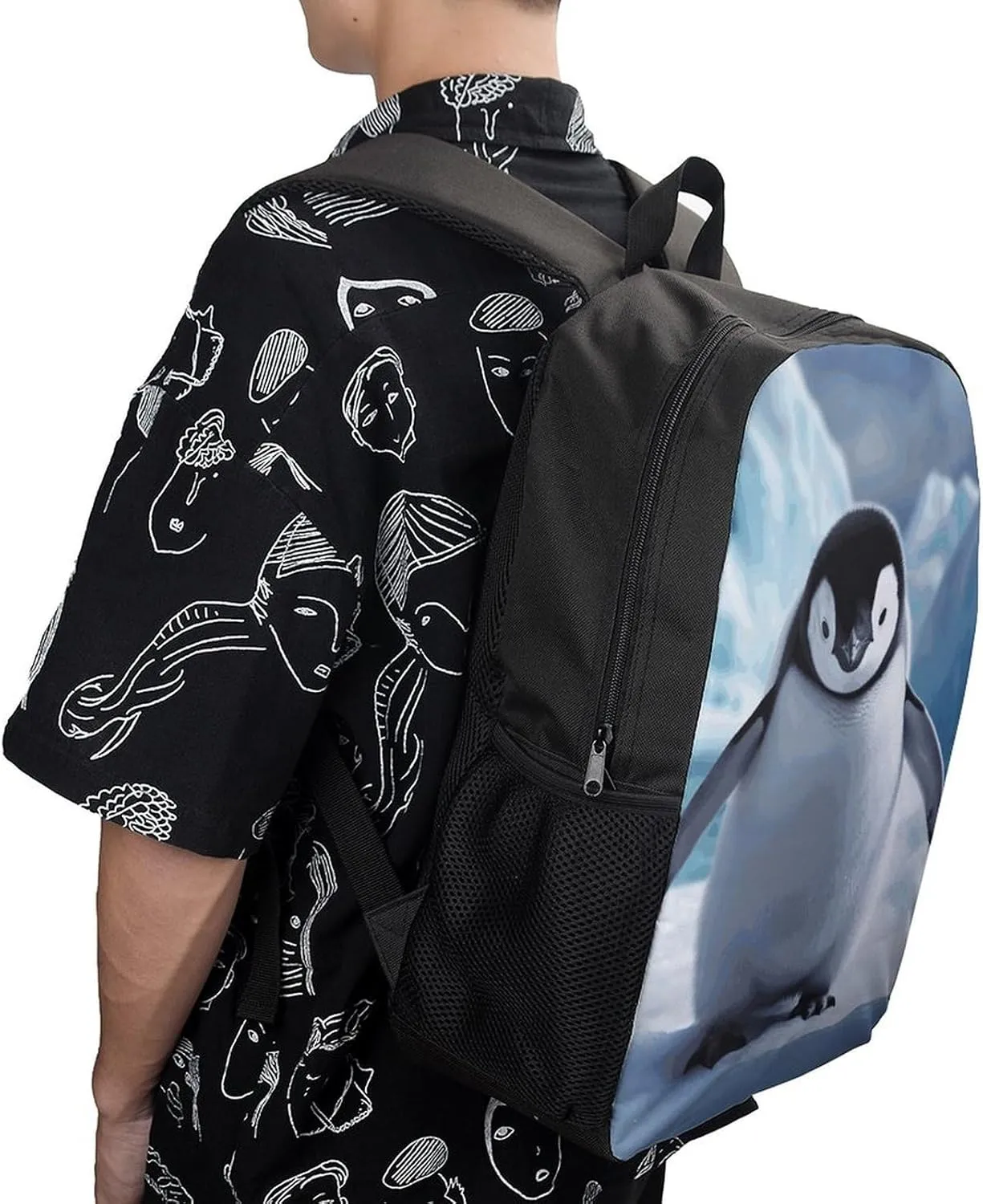 Cute Penguins Backpack, Laptop Backpack for Men, 17 Inch Travel Hiking Daypack, Casual Backpack