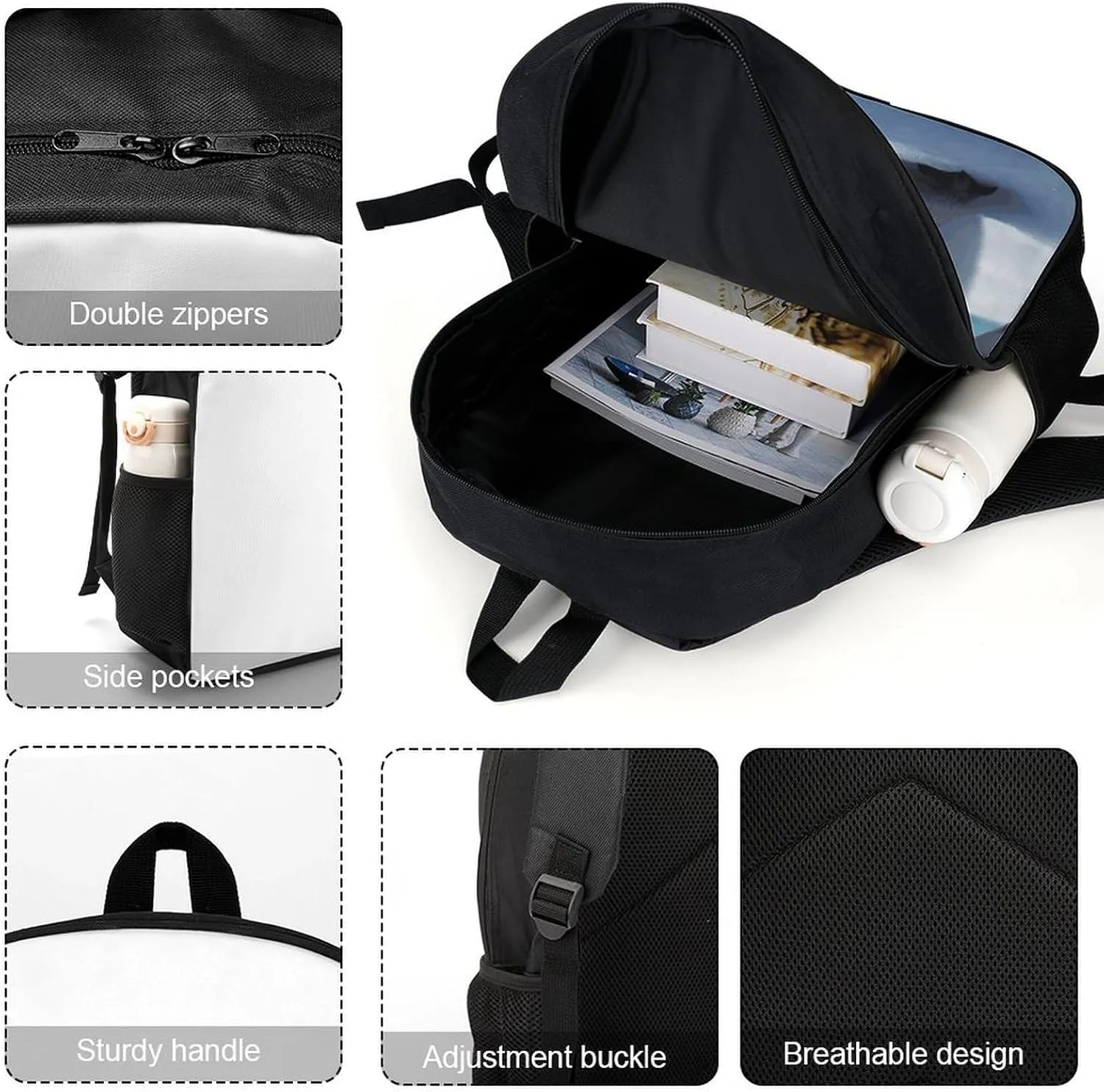 Cute Penguins Backpack, Laptop Backpack for Men, 17 Inch Travel Hiking Daypack, Casual Backpack