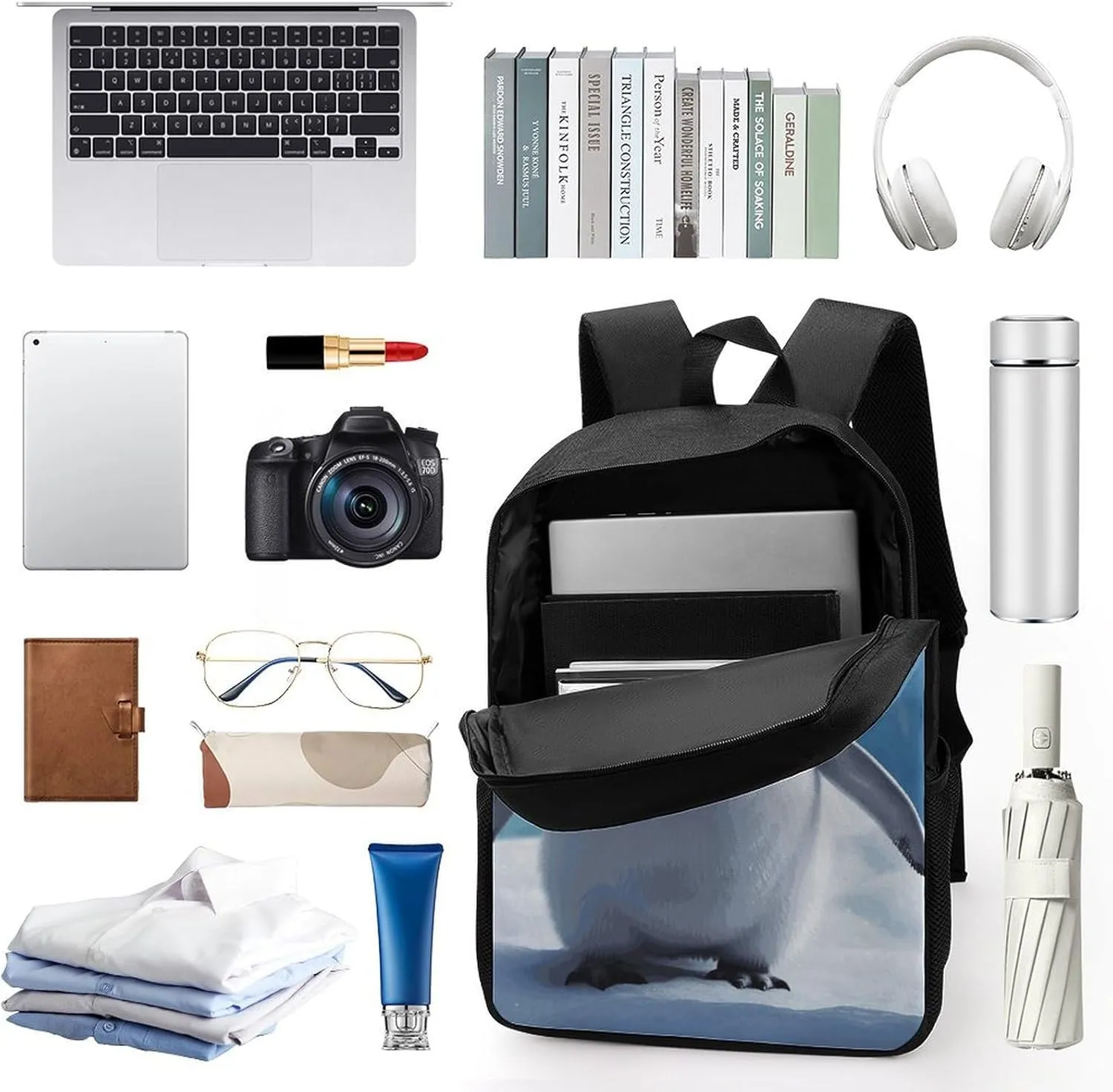Cute Penguins Backpack, Laptop Backpack for Men, 17 Inch Travel Hiking Daypack, Casual Backpack