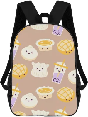 Cute Rice And Sushi Pattern Backpack for Worker Business Hiking Travel Bag Shoulders Bag
