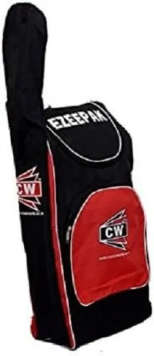 CW EZEE PAK Black Duffel Shoulder Cricket Sports Medium KIT with Extra BAT Compartment Heavy Synthetic All Zip Closer Multi COMPARTMENTS Gears/Equipment Senior Size Back Shoulder Pack