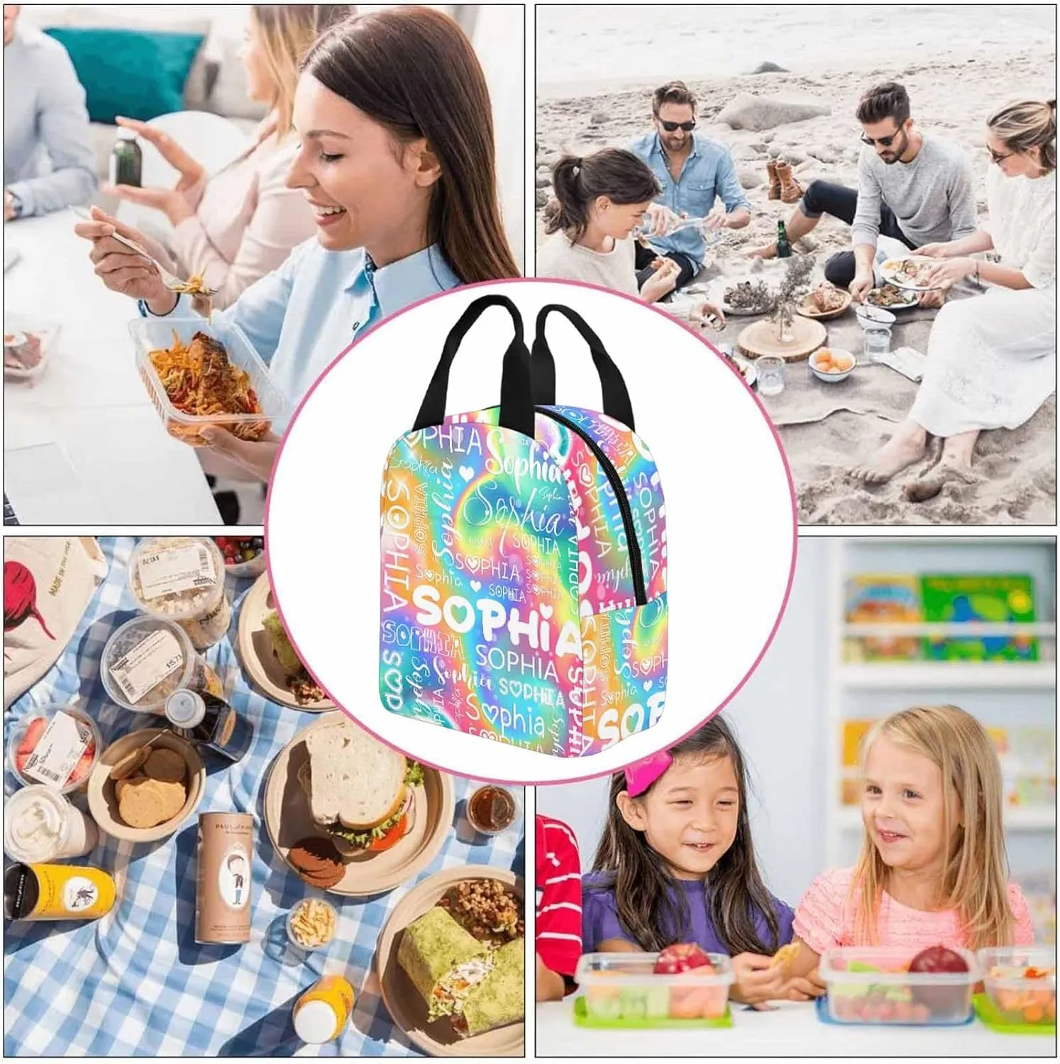 D-Story Custom School Bag Customize Name Backpack Personalized Kids Backpack Casual Backpack and Lunchbox & Pencil Case 4 in 1