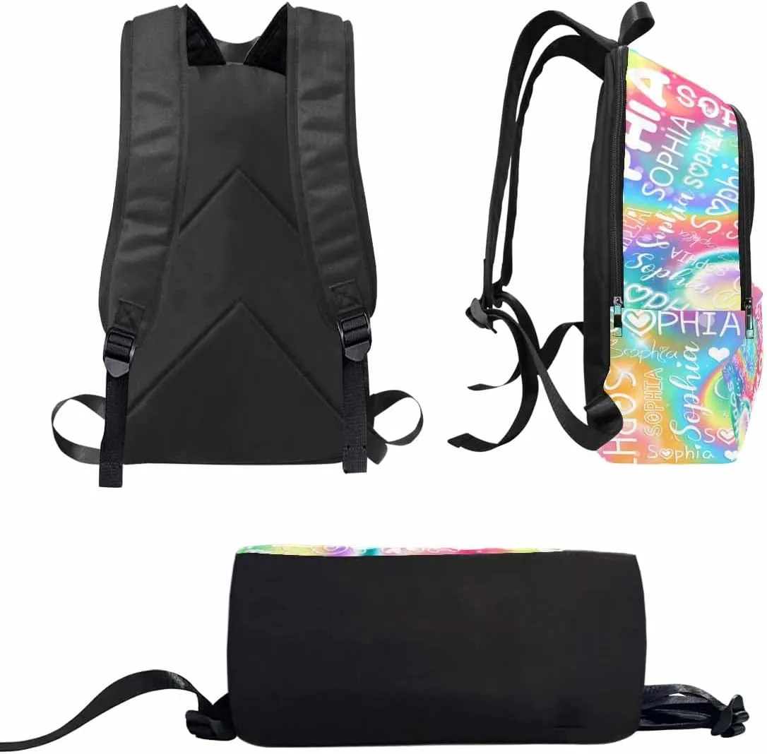 D-Story Custom School Bag Customize Name Backpack Personalized Kids Backpack Casual Backpack and Lunchbox & Pencil Case 4 in 1