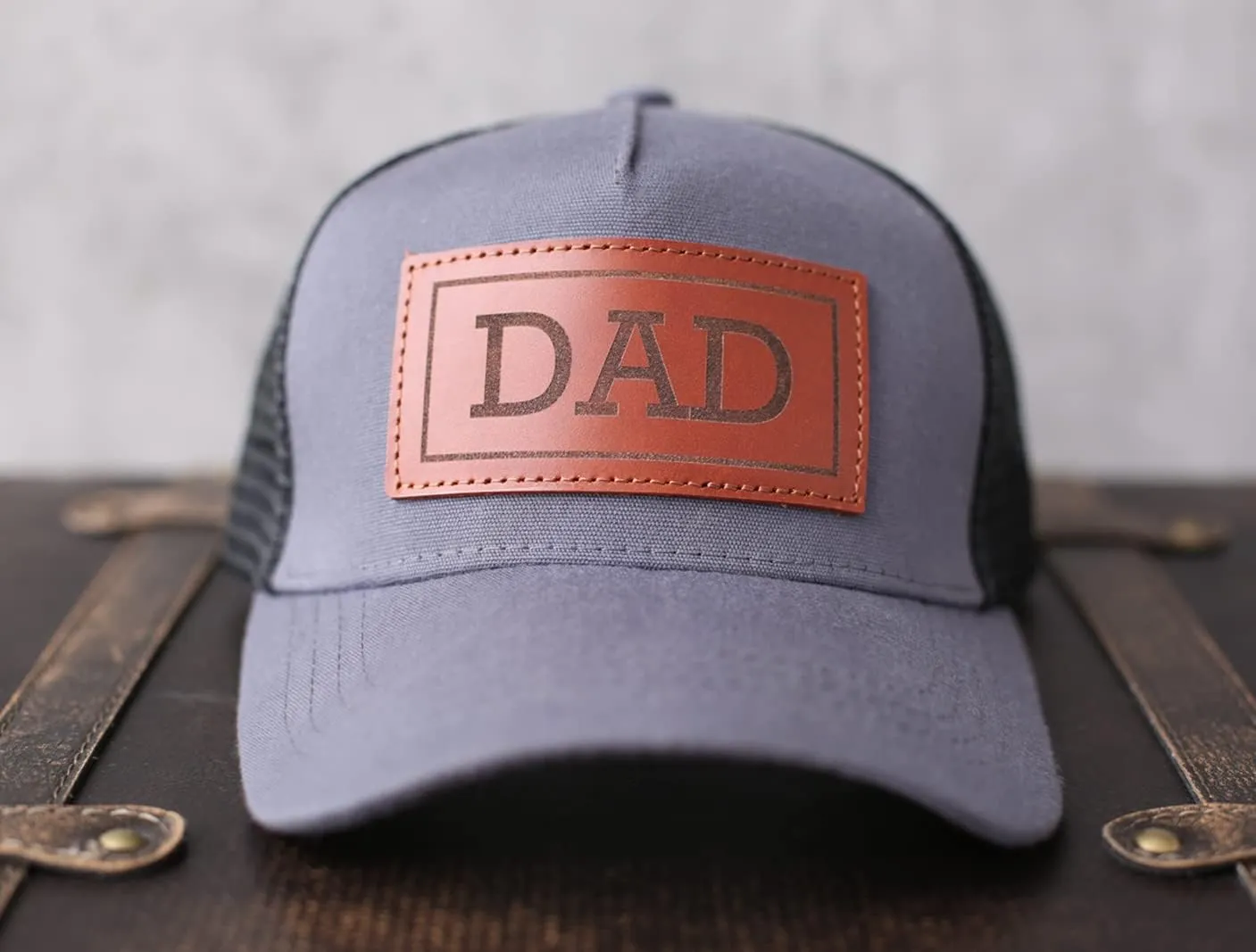Dad Hat Gift for Father's Day - New Grandpa Gift Trucker Hat for Dad Golf Hat with Custom Leather Patch
