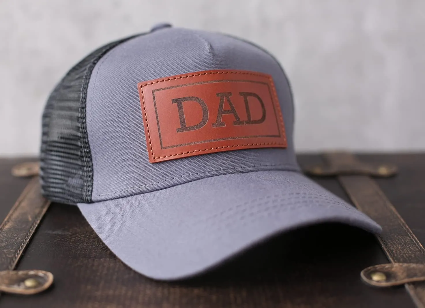 Dad Hat Gift for Father's Day - New Grandpa Gift Trucker Hat for Dad Golf Hat with Custom Leather Patch