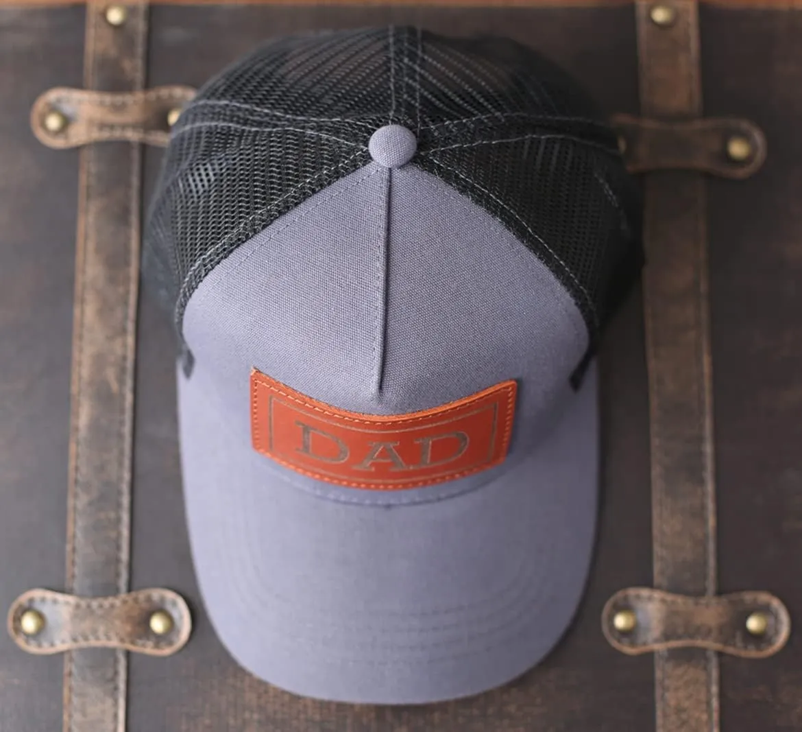 Dad Hat Gift for Father's Day - New Grandpa Gift Trucker Hat for Dad Golf Hat with Custom Leather Patch