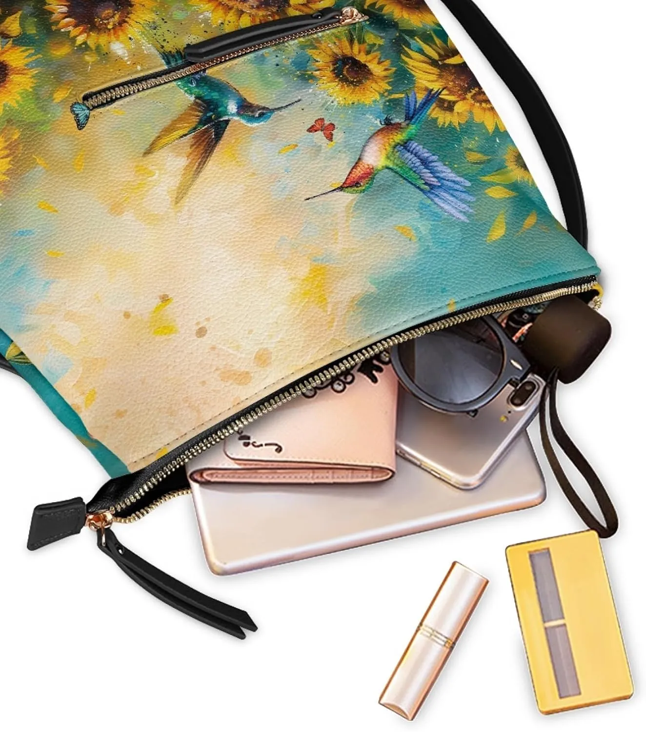 Daisy Print Backpack Purse for Women Anti Theft Travel Bag Hummingbirds Fashion Backpack Casual Shoulder Bag