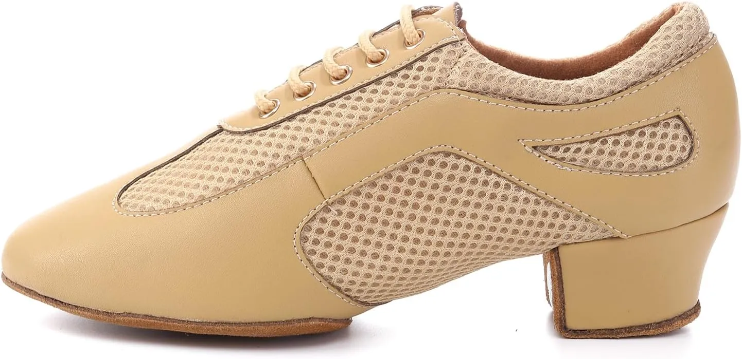 Dance Shoes for Women Ballroom Practice Training Split Sole Dancing Shoes 1.5 Inch Low Heel Latin Salsa Shoes