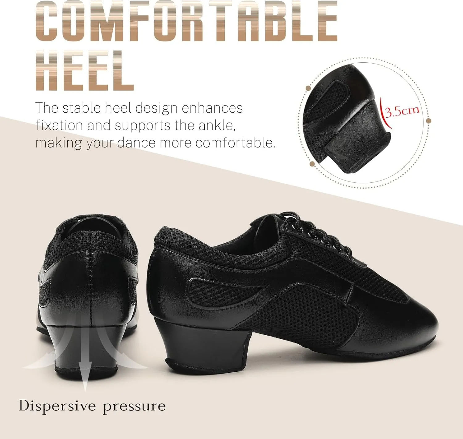 Dance Shoes for Women Ballroom Practice Training Split Sole Dancing Shoes 1.5 Inch Low Heel Latin Salsa Shoes