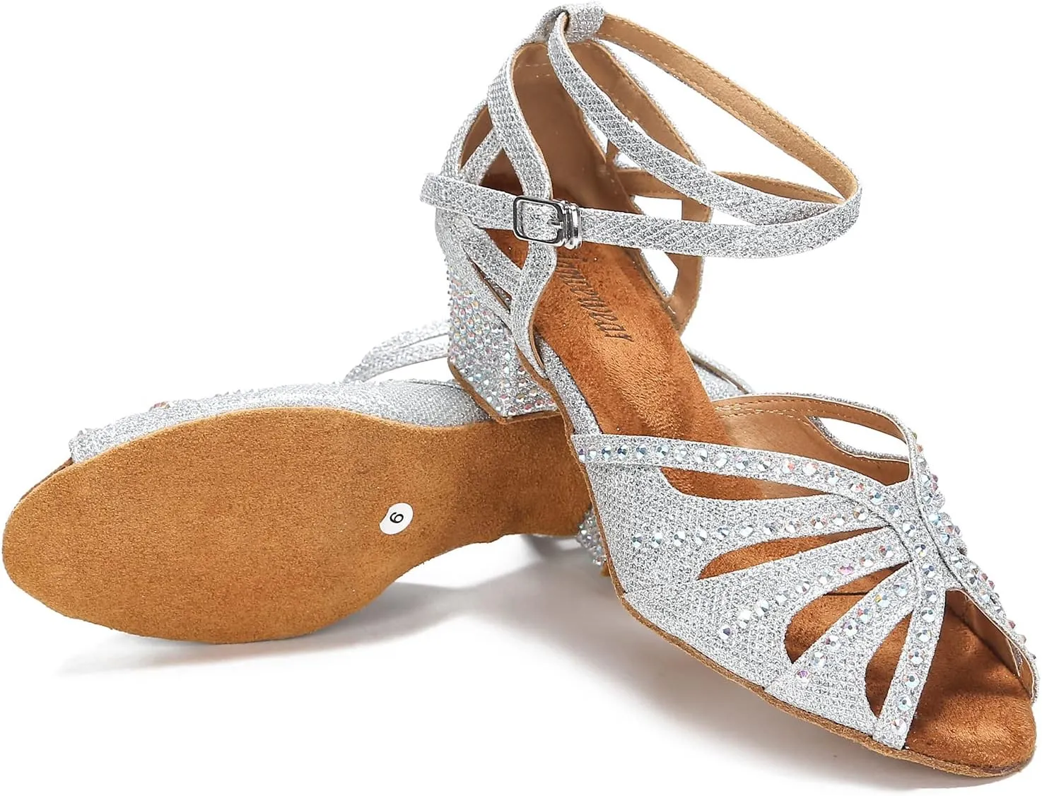 Dance Shoes for Women Low Heel Ballroom Dance Shoes Salsa Latin Practice Dancing Shoes Cuban Heels 1.5 inch
