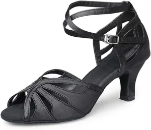 Dance Shoes for Women Low Heel Ballroom Dance Shoes Salsa Latin Practice Dancing Shoes Cuban Heels 1.5 inch