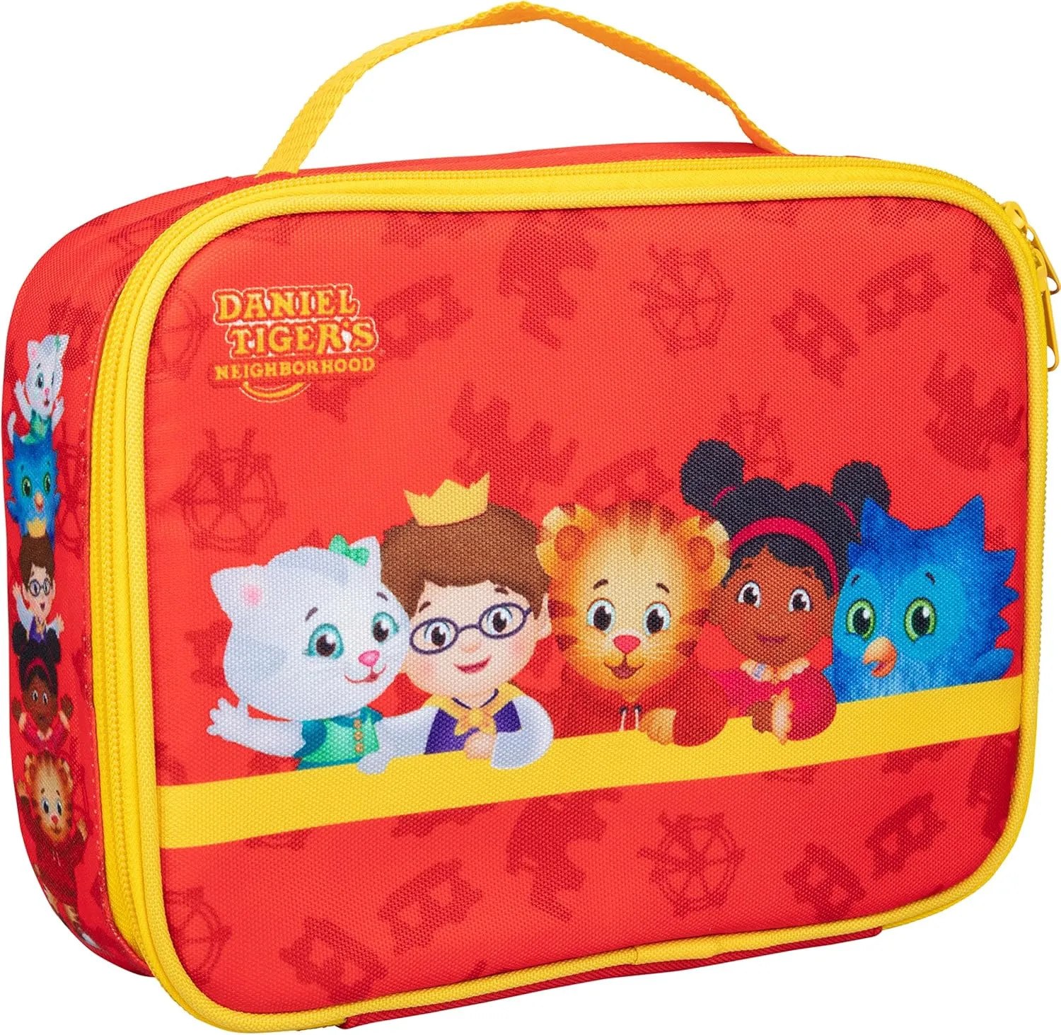 Daniel Tiger's Neighborhood Insulated Lunch Sleeve - Reusable Heavy Duty Tote Bag w Mesh Pocket (Friends Characters) - Keeps Food Fresh for Hours at School & Daycare -Easy to Use Lunch Box for Kids