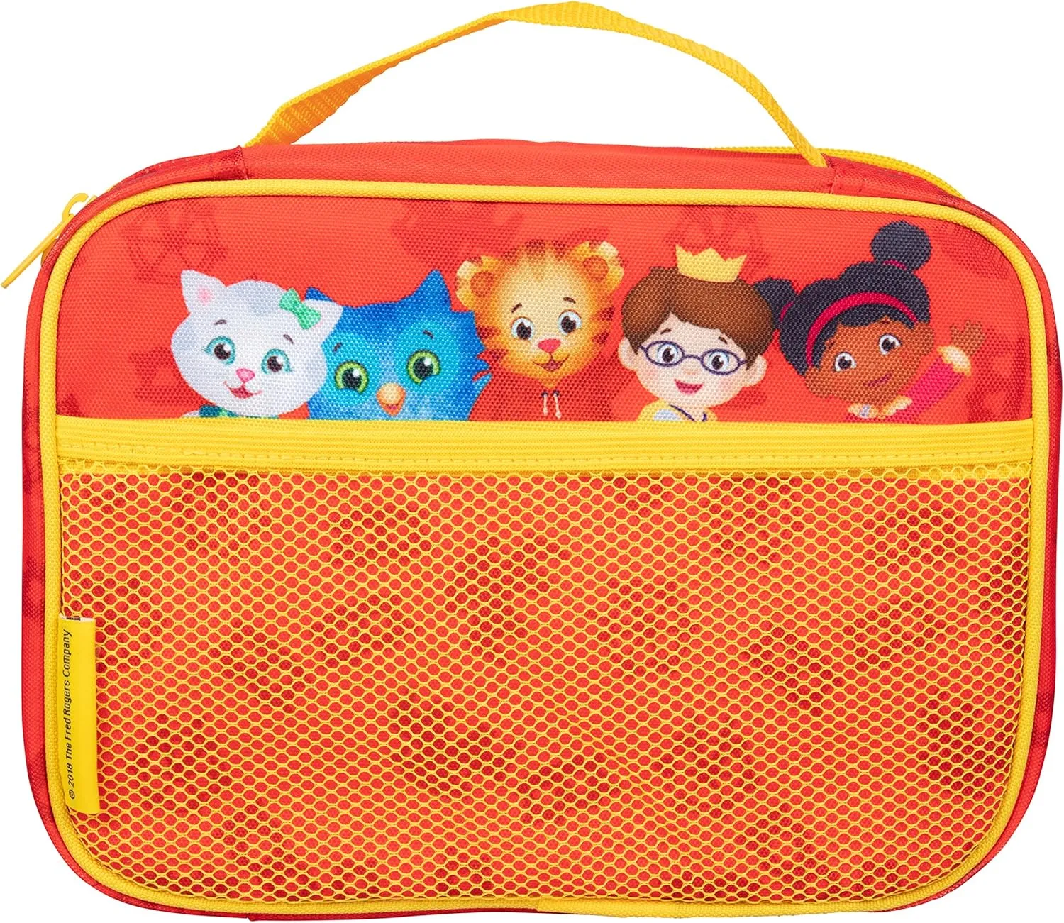 Daniel Tiger's Neighborhood Insulated Lunch Sleeve - Reusable Heavy Duty Tote Bag w Mesh Pocket (Friends Characters) - Keeps Food Fresh for Hours at School & Daycare -Easy to Use Lunch Box for Kids
