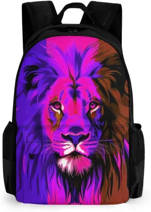 Daypack Backpack Multipurpose Anti-Theft Large Capacity Bookbag - Reggae Rasta Flag Lion Art Travel Hiking & Camping Rucksack With Adjustable Shoulder Straps