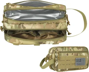 DBTAC Tactical Toiletry Bag for Men | Dry Wet Separate Hygiene Bag Compact Dopp Kit Mens Shaving Kit Travel shower Bag (CP Camo)
