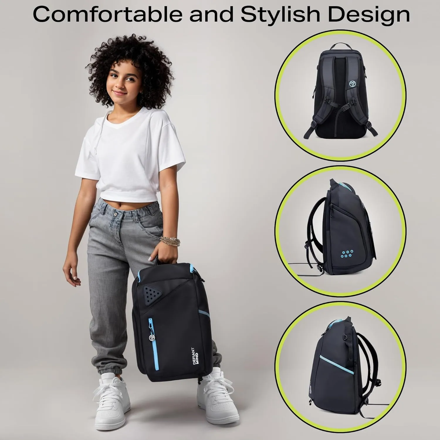 DefiantMind Large Premium Basketball Bag, Backpack, For Elite Youth, Boys, Girls, For Shoes or Cleats, Water Bottles, School, also great for Volleyball, Soccer