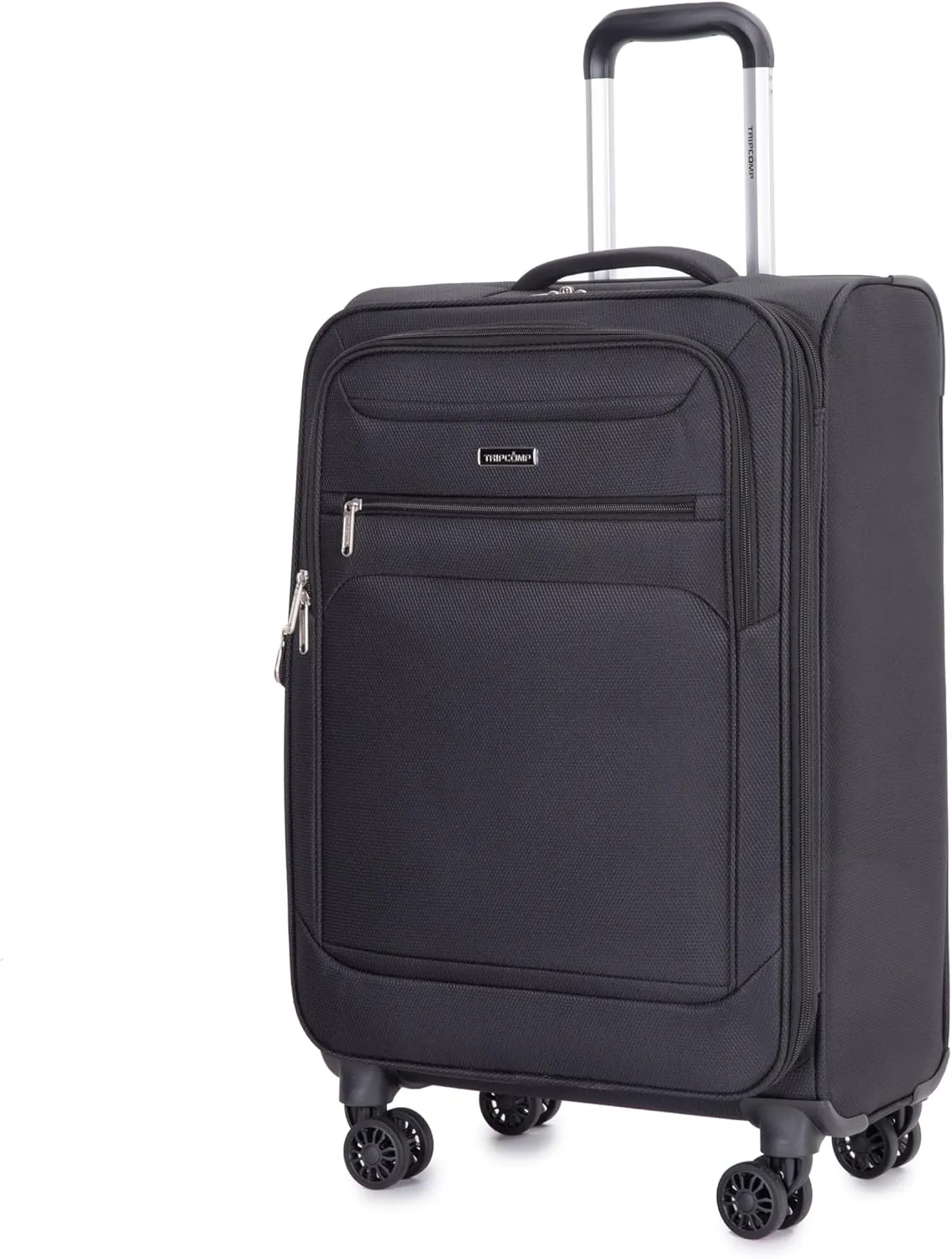 DEINPPA 5-Piece Set (18/23/27/Travelbag/toiletry bag),Softshell Suitcase Spinner Wheels Terylene Polyester Luggage Sets Carry On Suitcase Luggage Lightweight Durable Suitcase BLACK